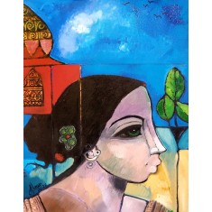 Abrar Ahmed, 12 x 16 Inch, Oil on Canvas, Figurative Painting, AC-AA-625 Abrar Ahmed, 12 x 16 Inch, Oil on Canvas, Figurative Painting, AC-AA-625